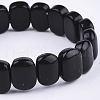 Natural Black Agate Stretch Bracelets BJEW-S039-05B-4