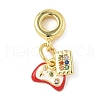 Brass Enamel European Dangle Charms KK-I355-22G-01-1