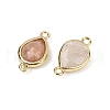 Natural Sunstone Faceted Connector Charms G-L514-048P-01-2