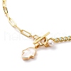 Natural Shell Hamsa Hand Pendant Necklaces NJEW-JN03240-04-2