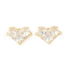Brass Pave Cubic Zirconia Connector Charms KK-L208-04G-05-2