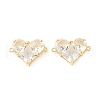 Brass Pave Cubic Zirconia Connector Charms KK-L208-04G-05-2