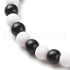 Polymer Clay Yin Yang & Acrylic Round Beaded Stretch Bracelet for Women BJEW-JB08529-5