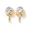 Brass Micro Pave Cubic Zirconia Ear Cuff Findings KK-F898-15E-G-1