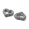 Heart Shape Polymer Clay Rhinestone Beads CLAY-NH0001-09A-01-2