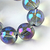 Electroplate Glass Beads Strands X-EGLA-Q062-8mm-A04-4