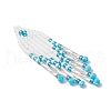 Glass Seed Beaded Tassels Pendants PALLOY-MZ00655-03-3