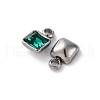 304 Stainless Steel Rhinestone Pendants STAS-B090-02P-2
