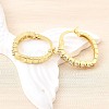 Oval Brass Micro Pave Clear Cubic Zirconia Hoop Earrings EJEW-Z121-02G-3