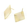 Brass Stud Earrings Findings EJEW-B063-09G-2