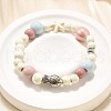 Porcelain Beads & Synthetic Howlite Beads Stretch Bracelets for Women BJEW-D307-02A-4