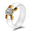 Flat Round Porcelain Finger Rings for Women Men FS-WG6D31E-02-4