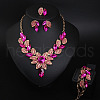Leaf Alloy Glass Jewelry Sets for Women FS-WG27195-05-1
