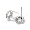 Brass Micro Pave Cubic Zirconia Stud Earring Findings KK-E107-18P-2