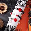 3Pcs Halloween Theme Natural & Synthetic Lava Rock Round Beads Stretch Bracelets BJEW-MZ00185-2