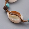 Adjustable Waxed Cotton Cord Braided Bead Bracelet BJEW-JB04674-03-3