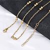 304 Stainless Steel Double Round Rope Chain Necklaces NJEW-C073-06G-2
