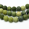 Round Frosted Natural TaiWan Jade Bead Strands G-M248-4mm-02-4