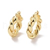 Rack Plating Brass Twist Rope Thick Hoop Earrings for Women EJEW-G315-03G-1