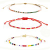 Bohemian Glass Seed Bead Rainbow Friendship Bracelets RZ3396-1-1