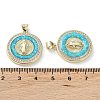 Rack Plating Brass Micro Pave Clear Cubic Zirconia Pendants KK-C041-06K-G-3