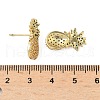 Pineapple Brass Micro Pave Cubic Zirconia Stud Earrings EJEW-A132-09G-5