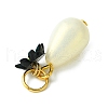 Acrylic Flower & ABS Plastic Imitation Pearl Pendant PALLOY-JF02250-3