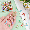   60Pcs 6 Colors Alloy Enamel Pendants ENAM-PH0002-78-3