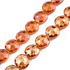 Electroplate Glass Beads Strands EGLA-Q084-14mm-04-1