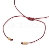 Natural Round Garnet Beads Braided Bead Bracelets for Women BJEW-JB11655-05-4