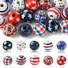 20Pcs 10 Styles Printed Natural Wooden Beads WOOD-YW0001-19-1