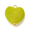 Flocky Acrylic Pendants PALLOY-JF03512-01-2