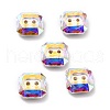 2-Hole Square Glass Rhinestone Buttons BUTT-D001-E-3