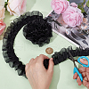 Polyester Double Layer Pleated Lace Ribbon OCOR-WH0097-43A-3
