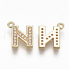Brass Cubic Zirconia Charms KK-S348-330N-2