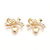 Brass Micro Pave Cubic Zirconia Charms KK-N261-85G-1