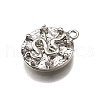 Brass Micro Pave Clear Cubic Zirconia Pendants KK-G530-02P-2