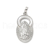 Brass Pave Natural White Shell Religion Pendants KK-S522-23P-D-1