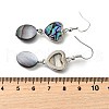 Brass Abalone Shell Black shell Dangle Earrings EJEW-D313-01P-6