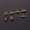 316L Surgical Stainless Steel Micro Pave Clear Cubic Zirconia Cartilage Earrings WG14BE9-17-2