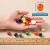 180Pcs 9 Color Craftdady Dyed Natural Maple Wood Beads WOOD-CD0001-06A-LF-7