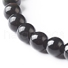 Natural Obsidian & Lava Rock Round Beads Stretch Bracelets Set BJEW-JB06982-04-11