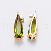Brass Cubic Zirconia Pendants T049-038G-02-NF-2