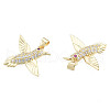 Brass Micro Pave Clear Cubic Zirconia Pendants ZIRC-N039-251-3