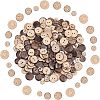 CHGCRAFT 240Pcs 4 Styles 2-Hole Flat Round Coconut Buttons BUTT-CA0001-10-1
