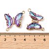 Brass Pave Faceted Glass Connector Charms FIND-Z020-04G-3