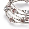 Five Loops Faceted Glass Wrap Bracelets BJEW-JB04135-04-2