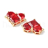 Brass Pave Cubic Zirconia Connector Charms KK-L208-04G-04-2