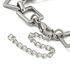 304 Stainless Steel Rhombus Link Chains Bracelets for Men & Women BJEW-D042-03P-3
