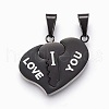 304 Stainless Steel Split Pendants STAS-F168-22B-1